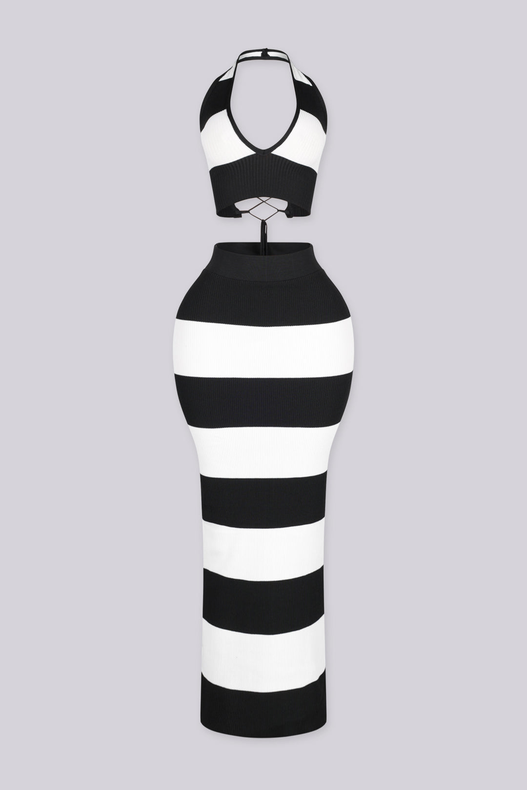 Positano Ribbed Knit Top &amp; Skirt SET