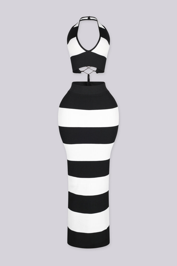 Positano Ribbed Knit Top &amp; Skirt SET