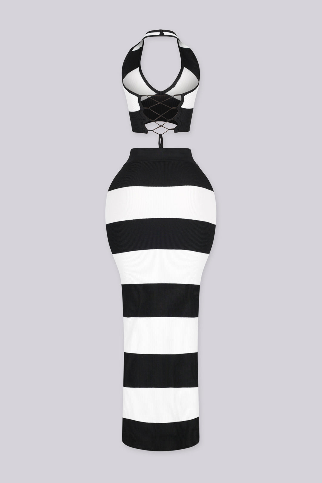 Positano Ribbed Knit Top &amp; Skirt SET