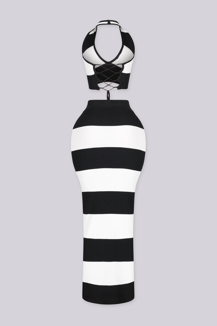 Positano Ribbed Knit Top &amp; Skirt SET