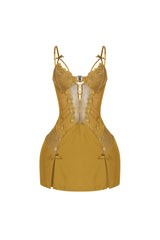 Fiorella Ribbon Mesh Mini Dress