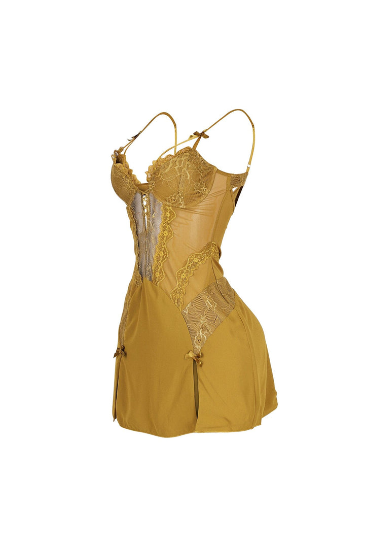 Fiorella Ribbon Mesh Mini Dress