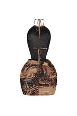 Bellina Mesh Print Halter Dress