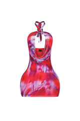 Chiara Printed Metal Halter Dress