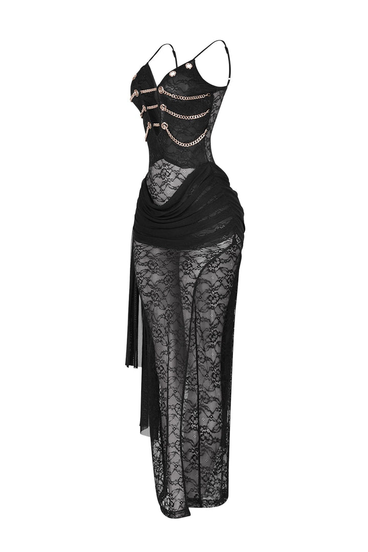 Chained in Lace Maxi Dress