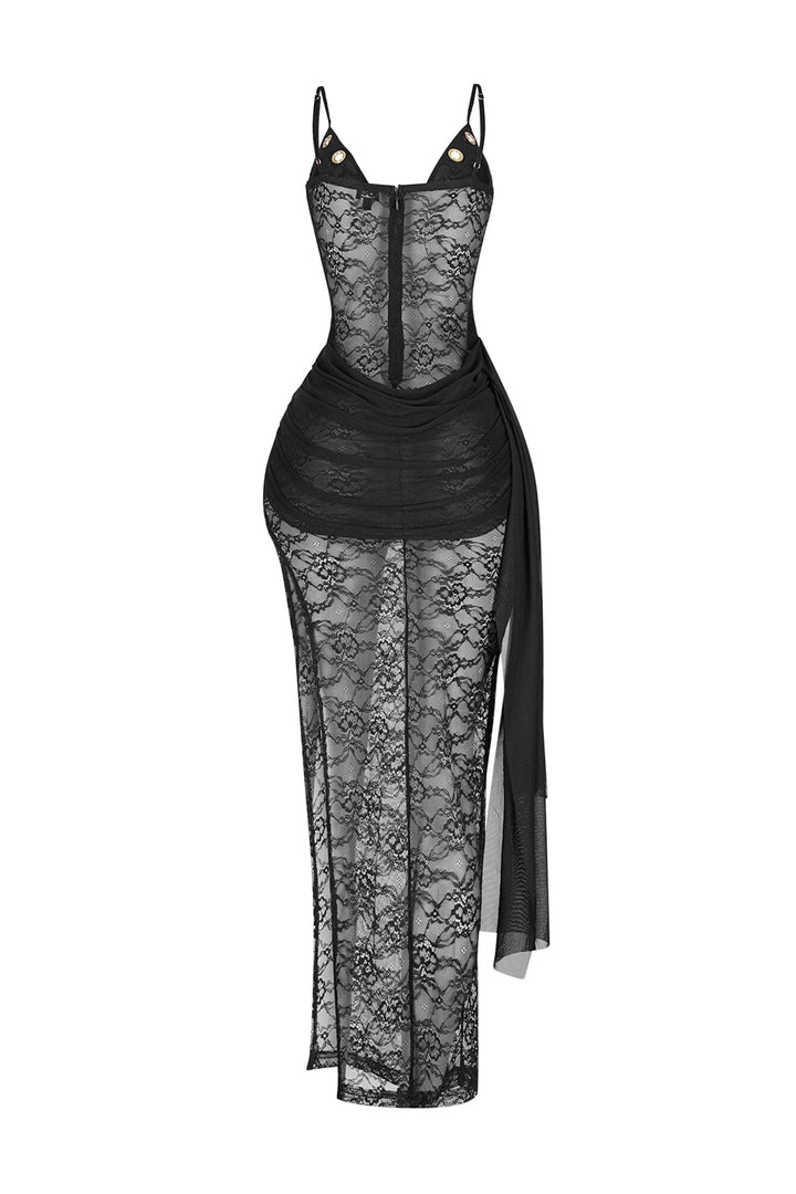 Chained in Lace Maxi Dress