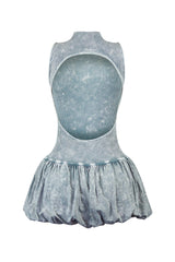 Mia Mineral Washed Bubble Sleeveless Mini Dress