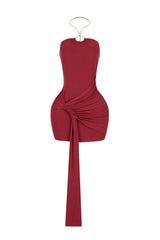 Cassiopeia Metal Choker Wrap Dress