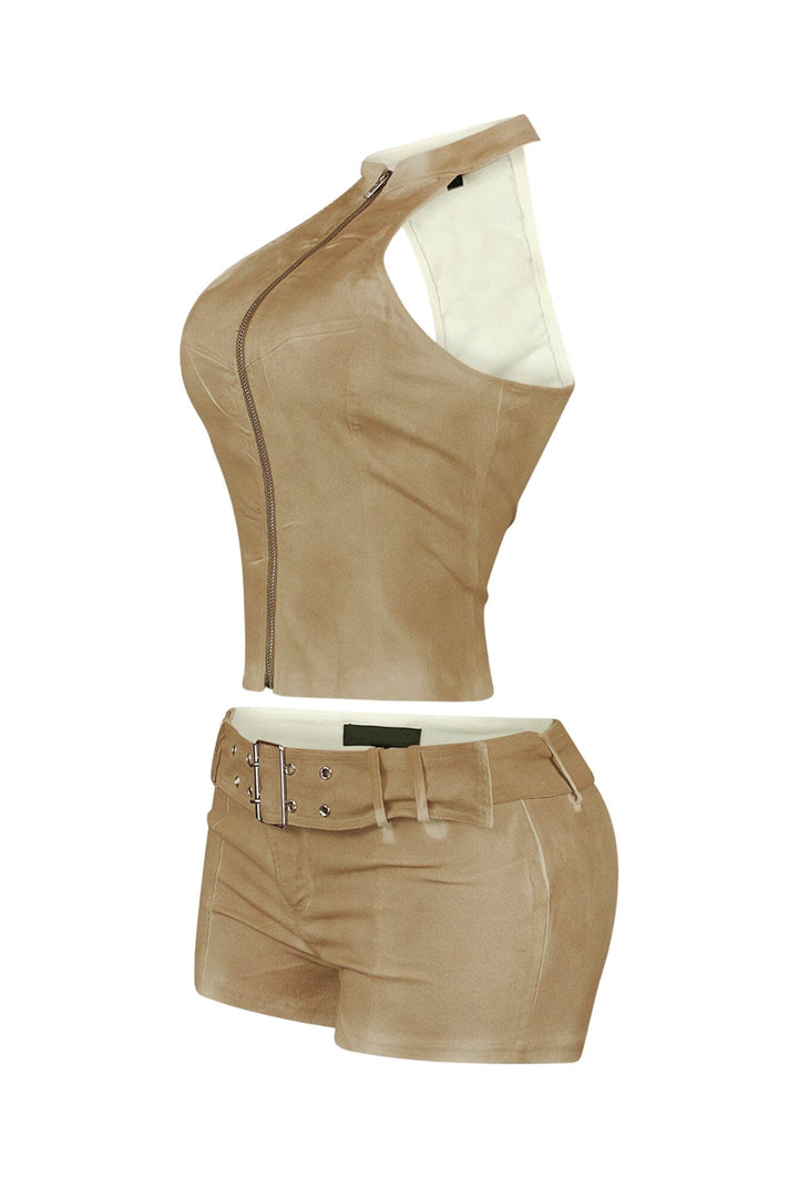 Way 2 Hot Zip Up Top &amp; Shorts SET