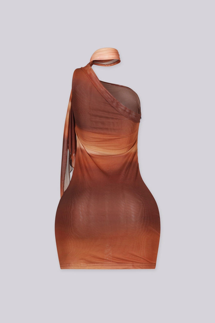 Sedona Ombre One Shoulder Mini Dress