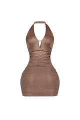 Crystelle Rhinestone Mesh Mini Dress