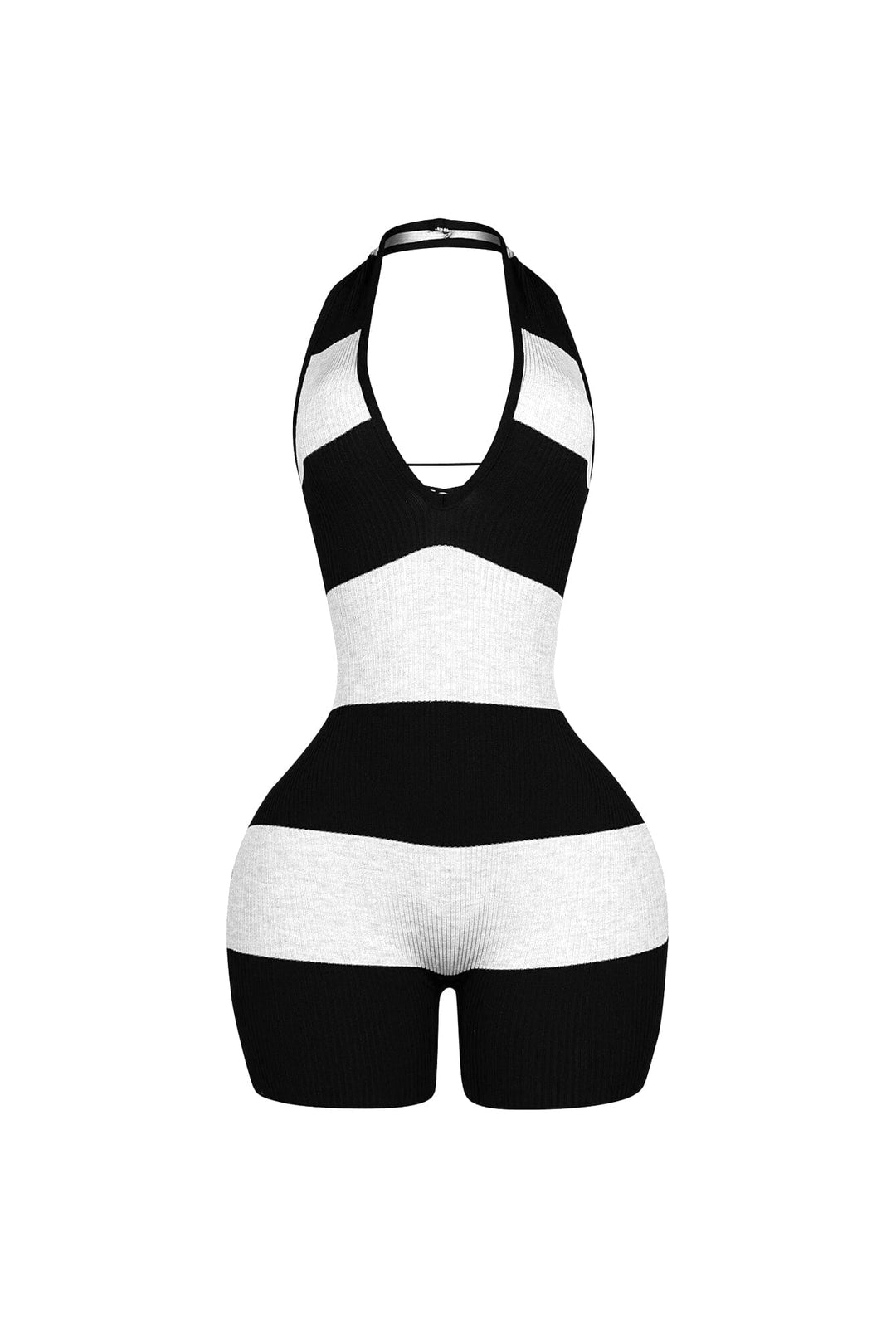 Solace Stripe Lace Up Romper