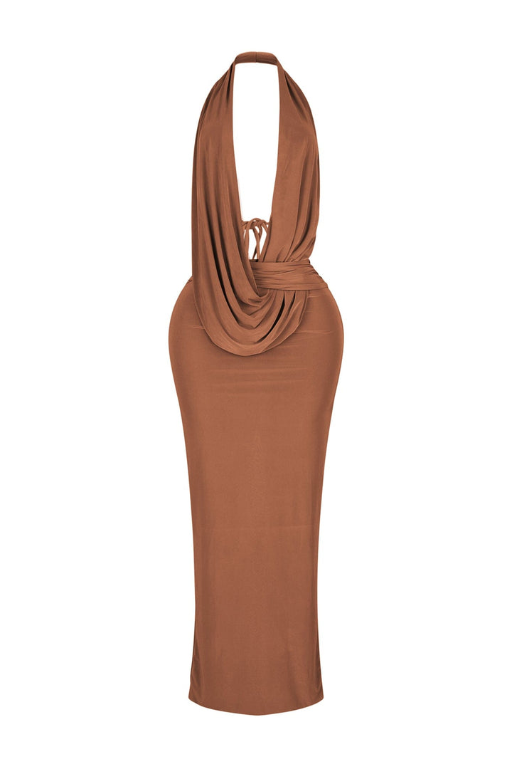 Ballroom Deep Cowl Maxi Dress