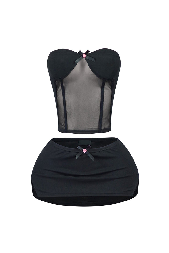 Julian Mesh Corset Top &amp; Skirt SET