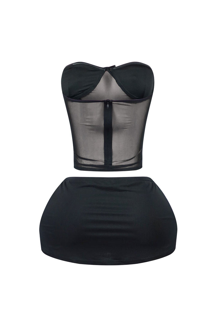 Julian Mesh Corset Top &amp; Skirt SET