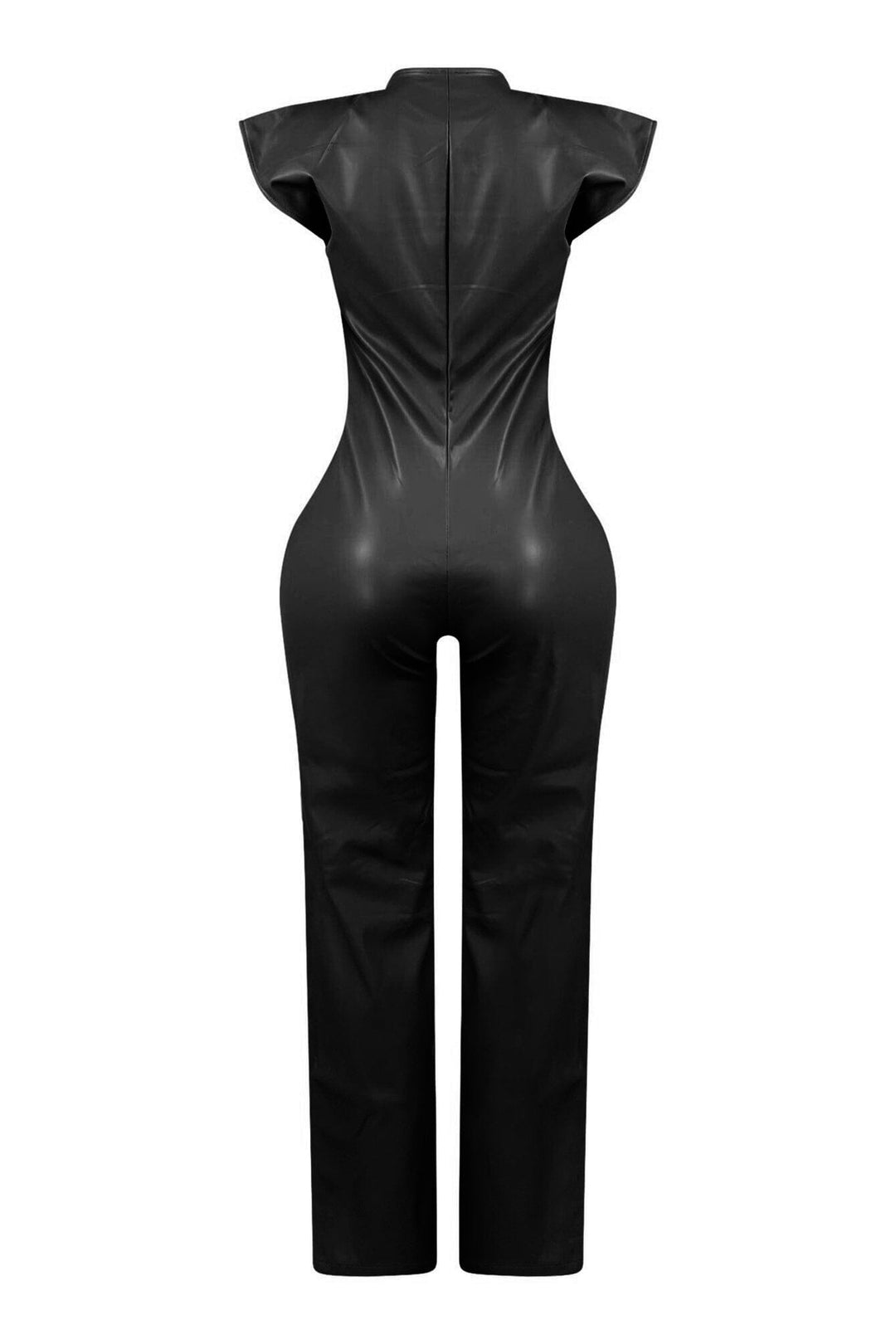 Kaiya PU Button Down Jumpsuit