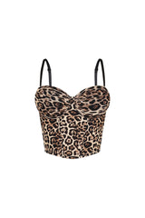 Smoky Leopard Print Bustier Top