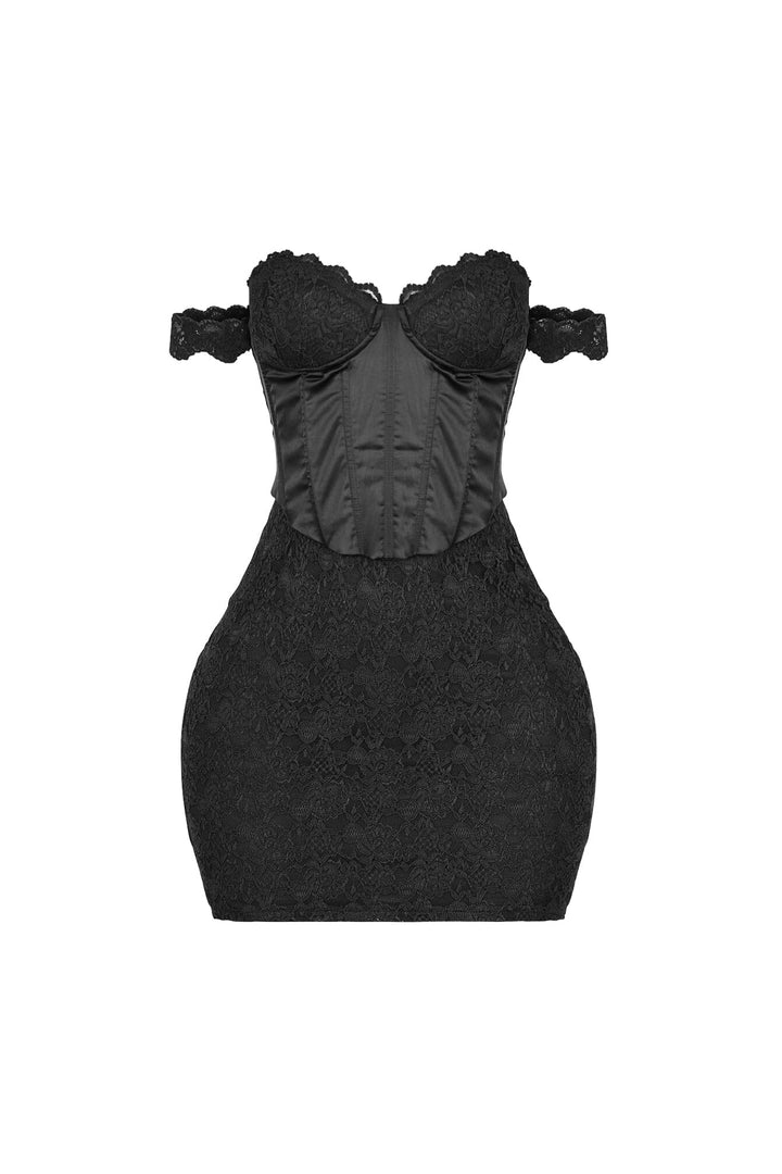 Fever Lace Off Shoulder Mini Dress