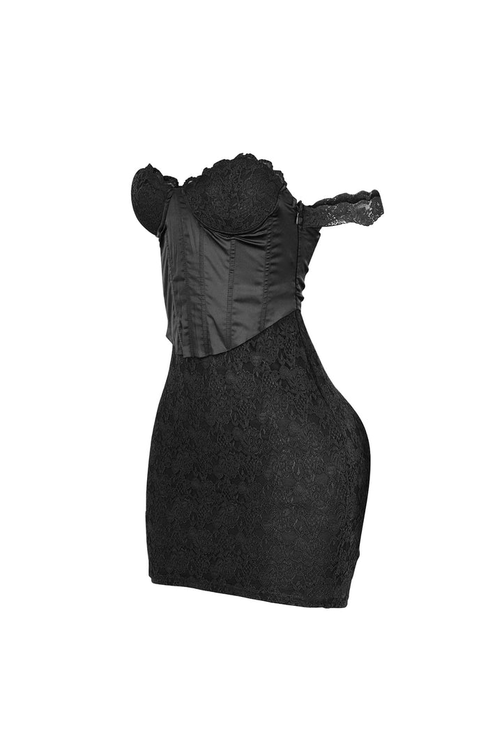 Fever Lace Off Shoulder Mini Dress