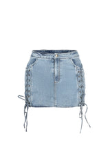 Indie Lace Up Mini Skirt