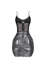 Metallure Slinky Foil Mini Dress