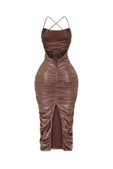 Bravela Ruched Midi Dress
