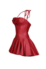 Allison Faux Leather Corset Mini Dress