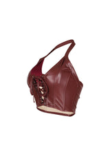 Off Roading Faux Leather Halter Top