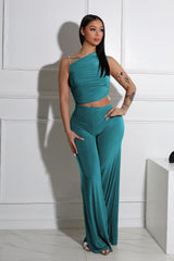 Jaira One Shoulder Wire Strap Jumpsuit