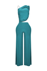 Jaira One Shoulder Wire Strap Jumpsuit
