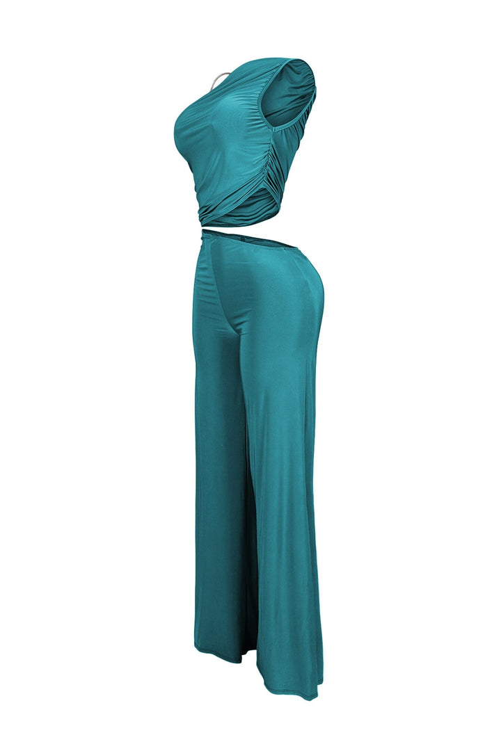 Jaira One Shoulder Wire Strap Jumpsuit