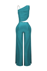 Jaira One Shoulder Wire Strap Jumpsuit