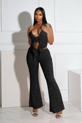 Refined Flare Duo Lace Top &amp; Pants SET