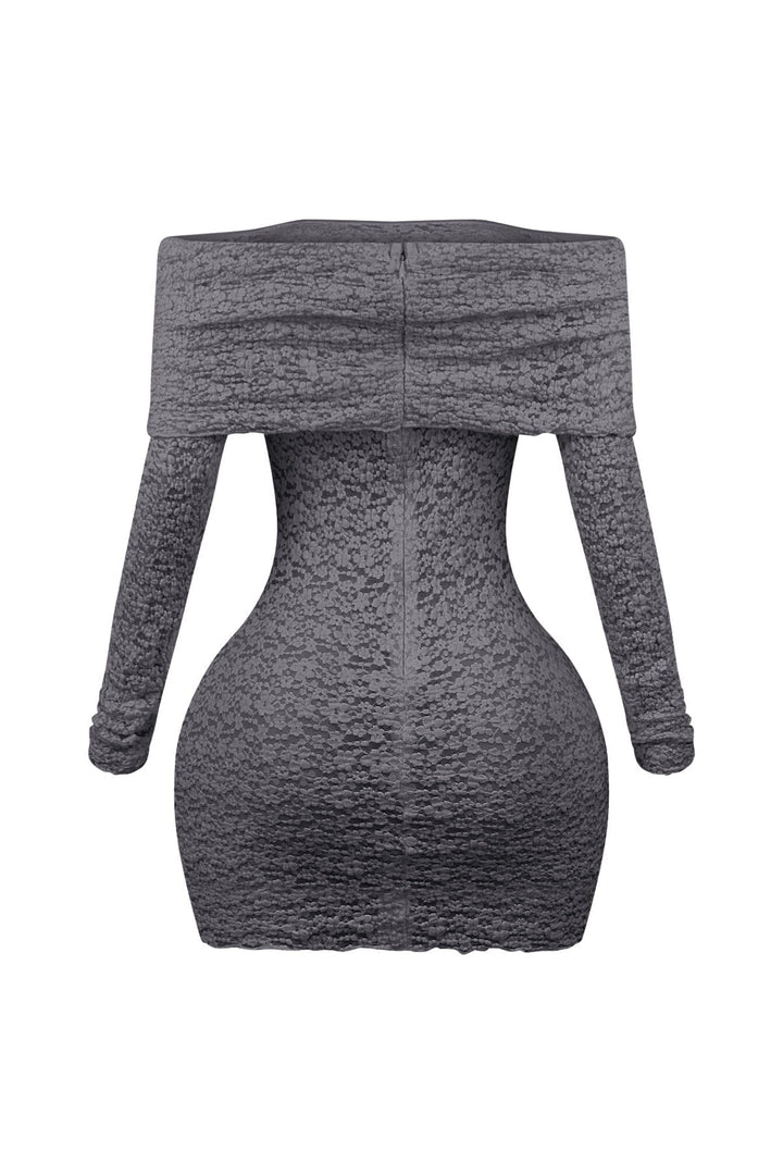 Joel Off Shoulder Long Sleeve Thumb Hole Mini Dress