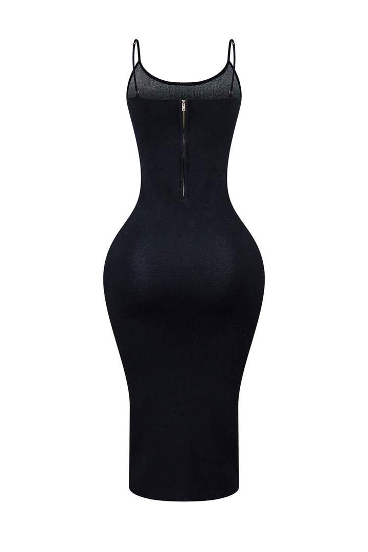 Cassia Rhinestone Trim Sleeveless Midi Dress