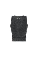 Zina Mineral Washed Eyelet Tank Top