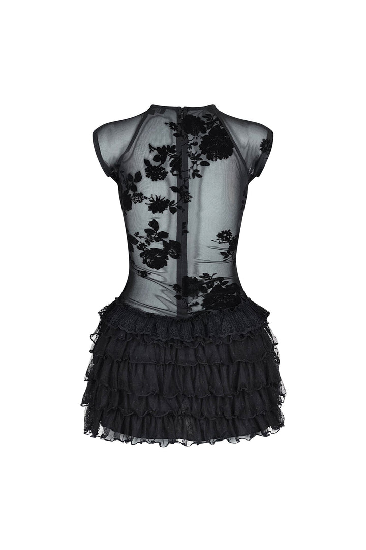 Beat Night Burnout Mesh Dress