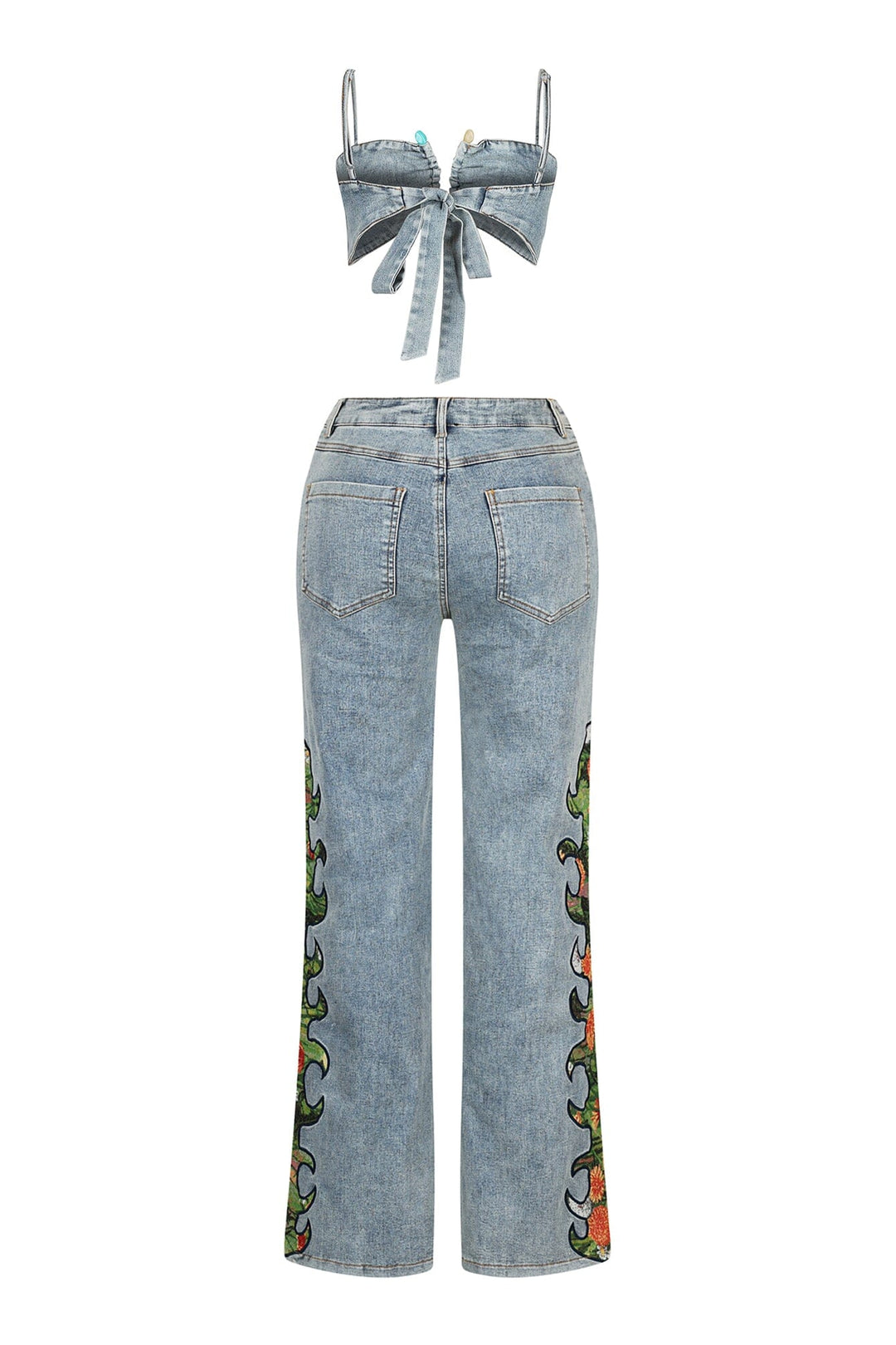 Cactus Blossom Denim Top &amp; Pants SET