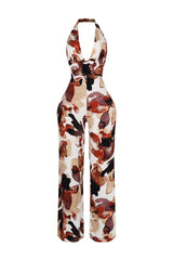 Crimson Leaf Halter Jumpsuit
