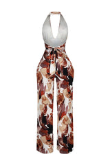 Crimson Leaf Halter Jumpsuit