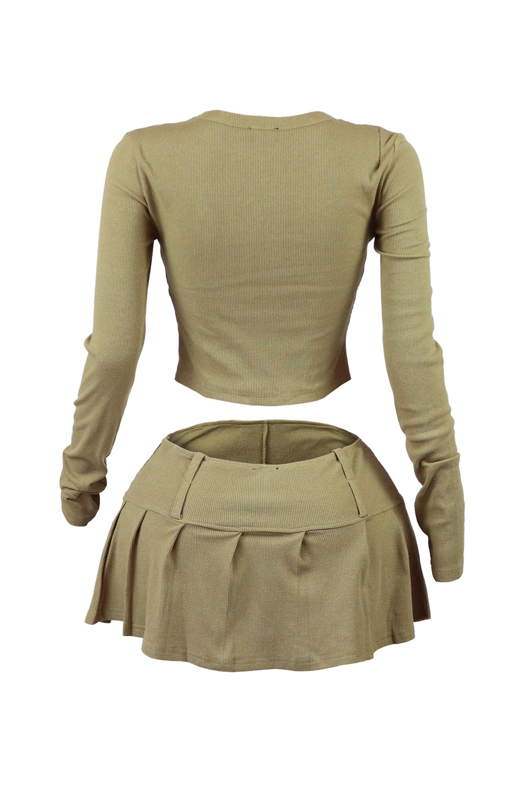 Cozy Moments Ribbed Cut Out Top &amp; Skort SET