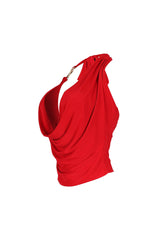 Femme Mad Cowl Neck Tie Top