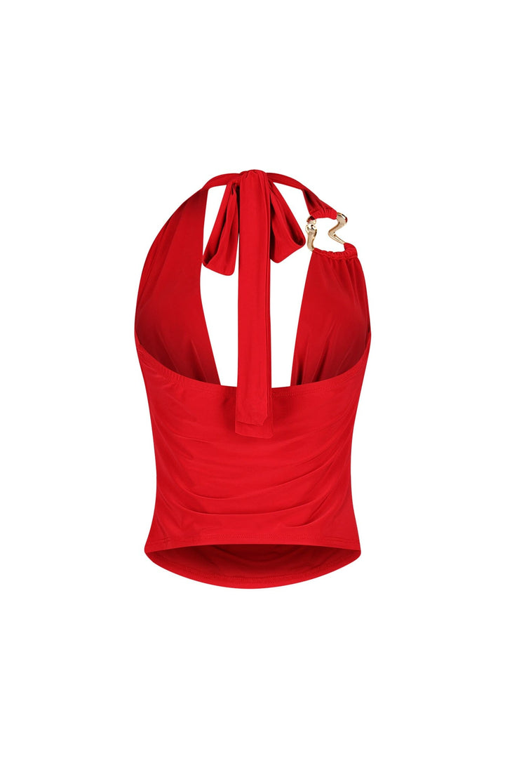 Femme Mad Cowl Neck Tie Top
