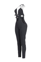 Foundry Halter Denim Jumpsuit