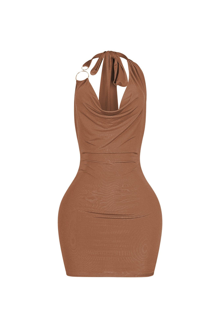 Lenvolee Halter Mini Dress