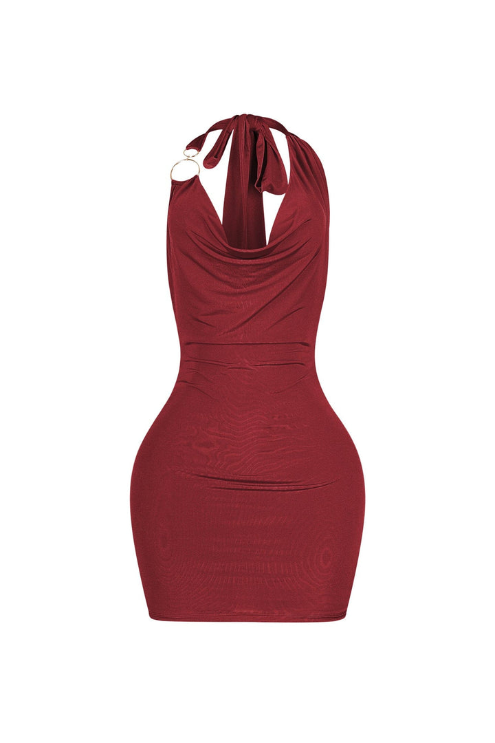 Lenvolee Halter Mini Dress