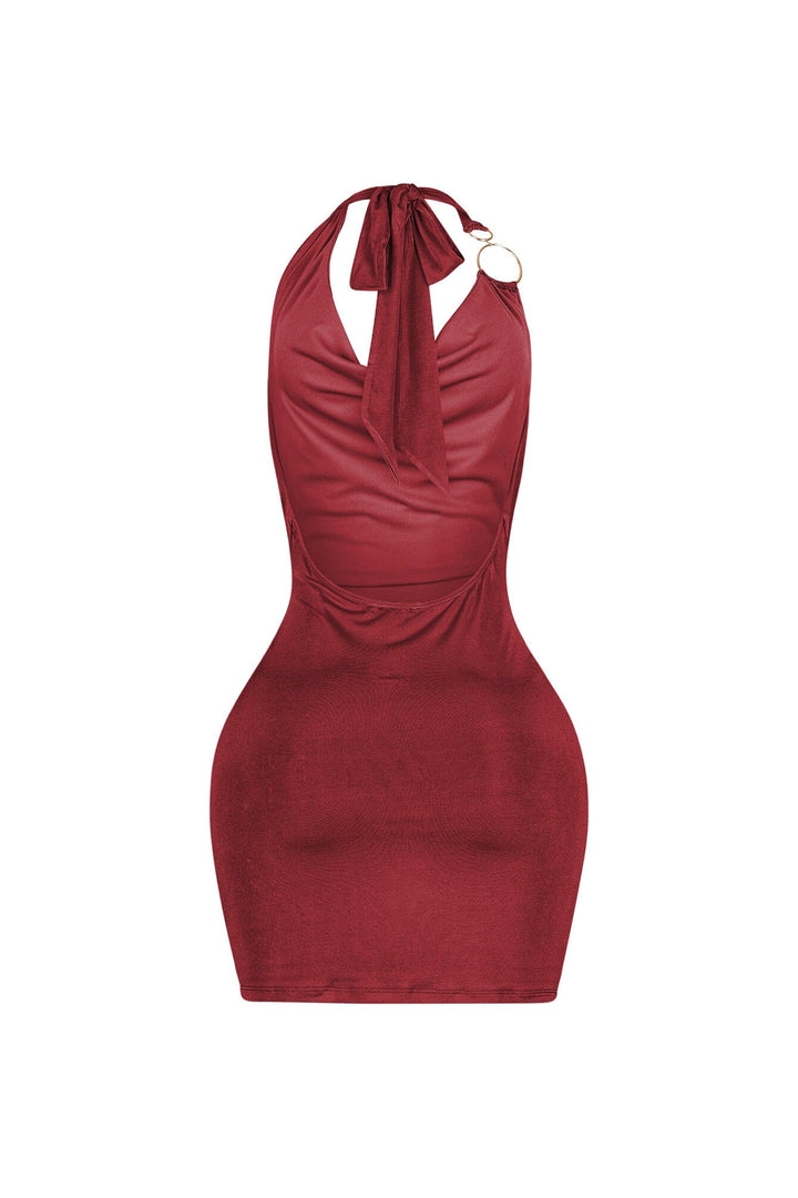 Lenvolee Halter Mini Dress