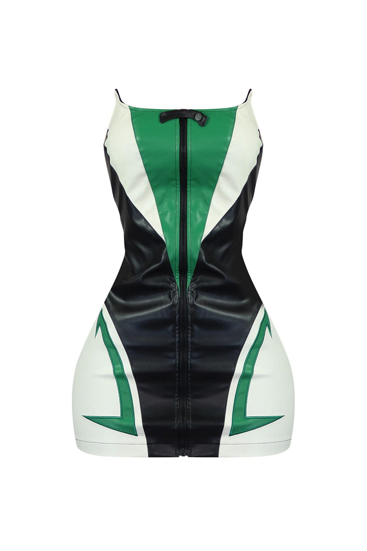 Doja Faux Leather Moto Mini Dress