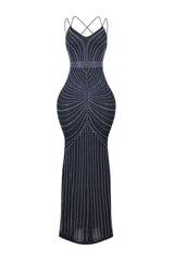 Gorgeous Girls Rhinestone Strappy Maxi Dress