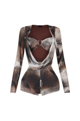 Yara Mesh Print Romper